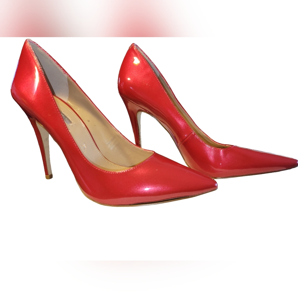 Bcbgeneration Red Metallic Pointed Toe Stiletto P… - image 1